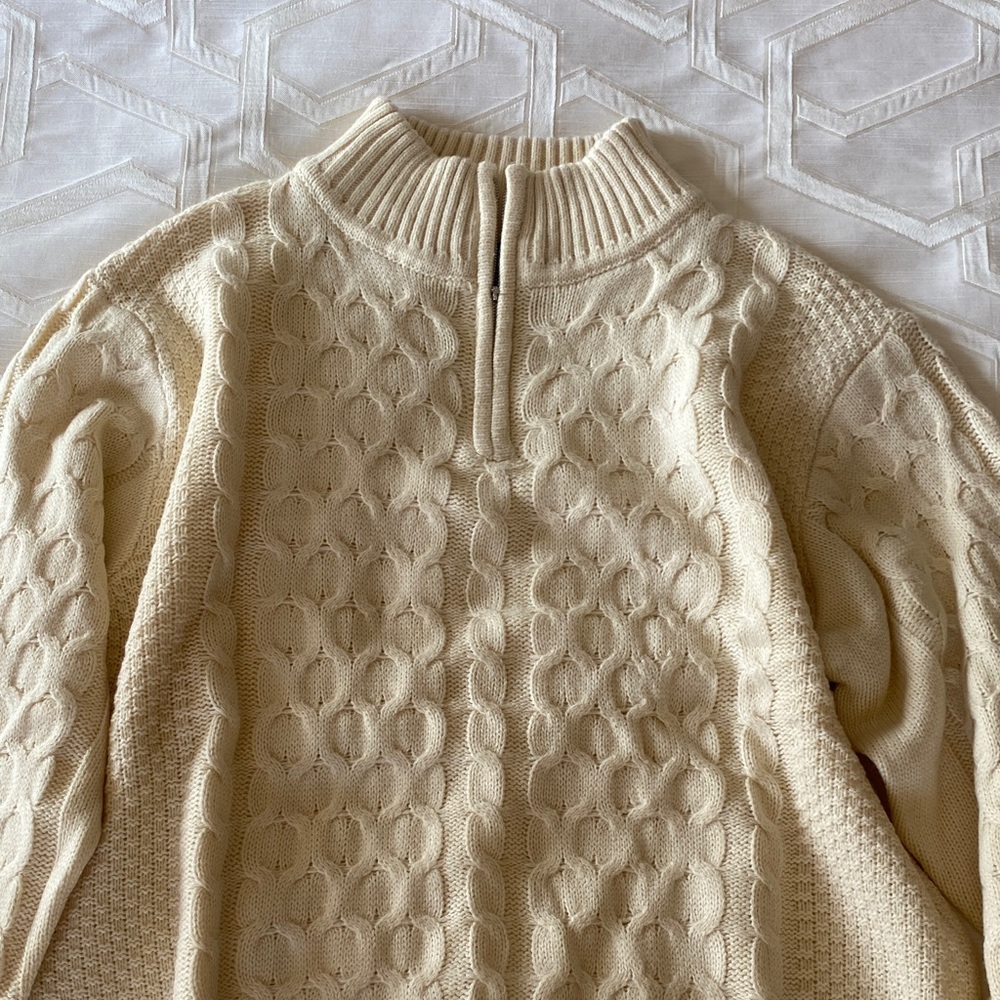 Cream Cable Knit Women's Sweater